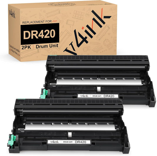 v4ink Compatible Drum Unit for Brother DR420 - 2 Pack Black