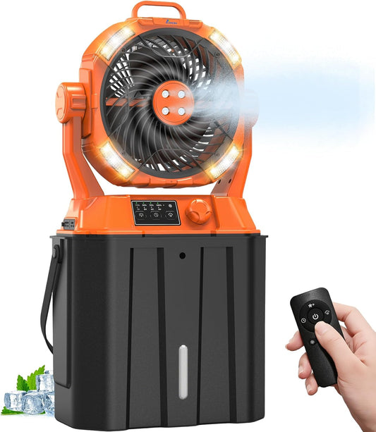 20000mAh Misting Fan with 6L Bucket for Outdoor Cooling