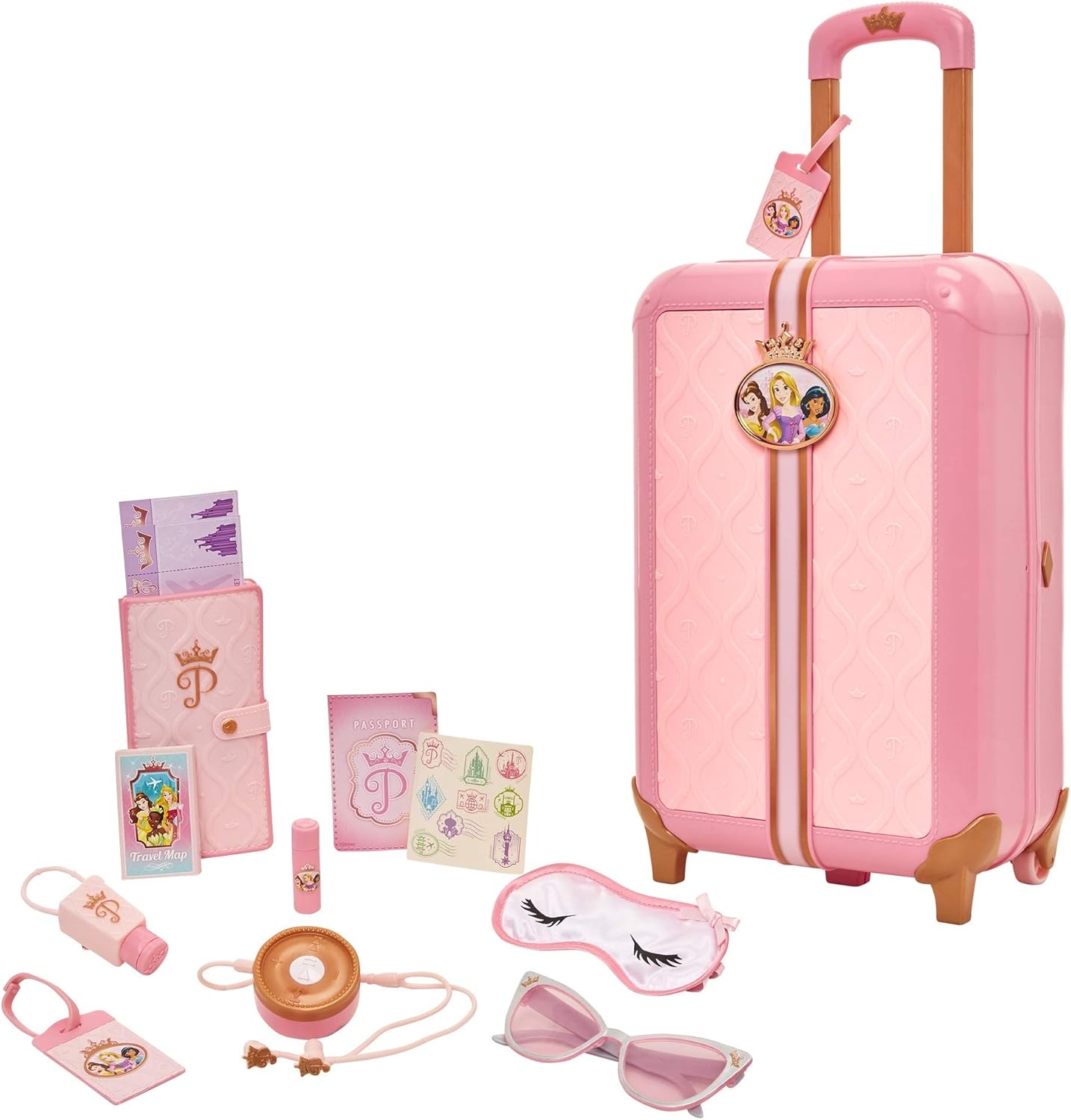 Disney Princess Travel Suitcase Play Set for Girls with Accessories