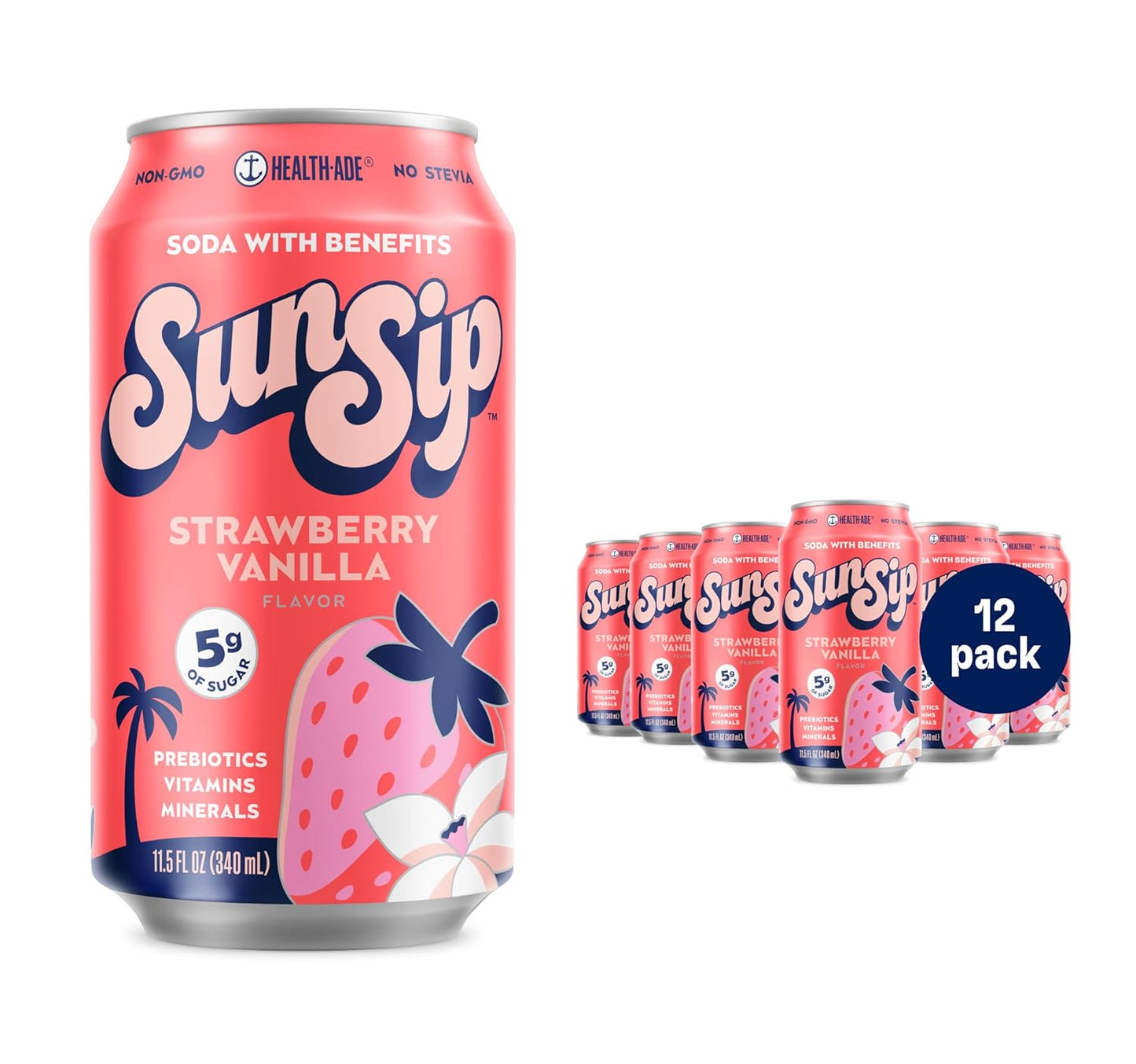 SunSip Prebiotic Soda - Gut-Healthy Beverage with Vitamins