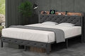 Winkalon King Bed Frame with Headboard - Sturdy Metal Platform Bed
