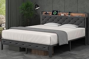 Winkalon King Bed Frame with Charging Station and Storage