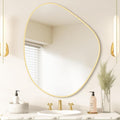 Asymmetrical Wall Mirror 28 in x 23 in - Abstract Gold Accent