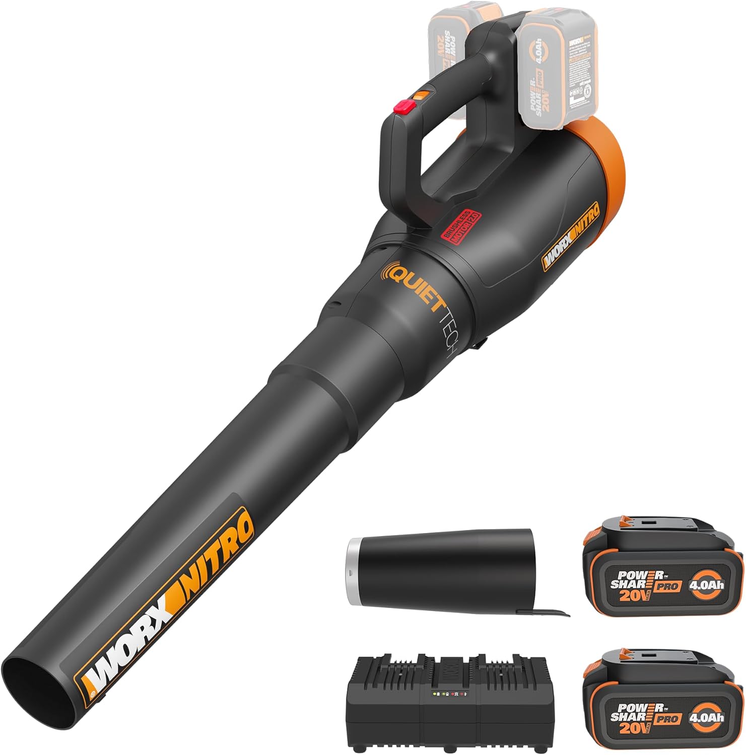 WORX Nitro 40V Cordless Leaf Blower with Quiet Operation