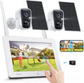 SANSCO 2K Solar Wireless Security Camera System with 7ft Touchscreen
