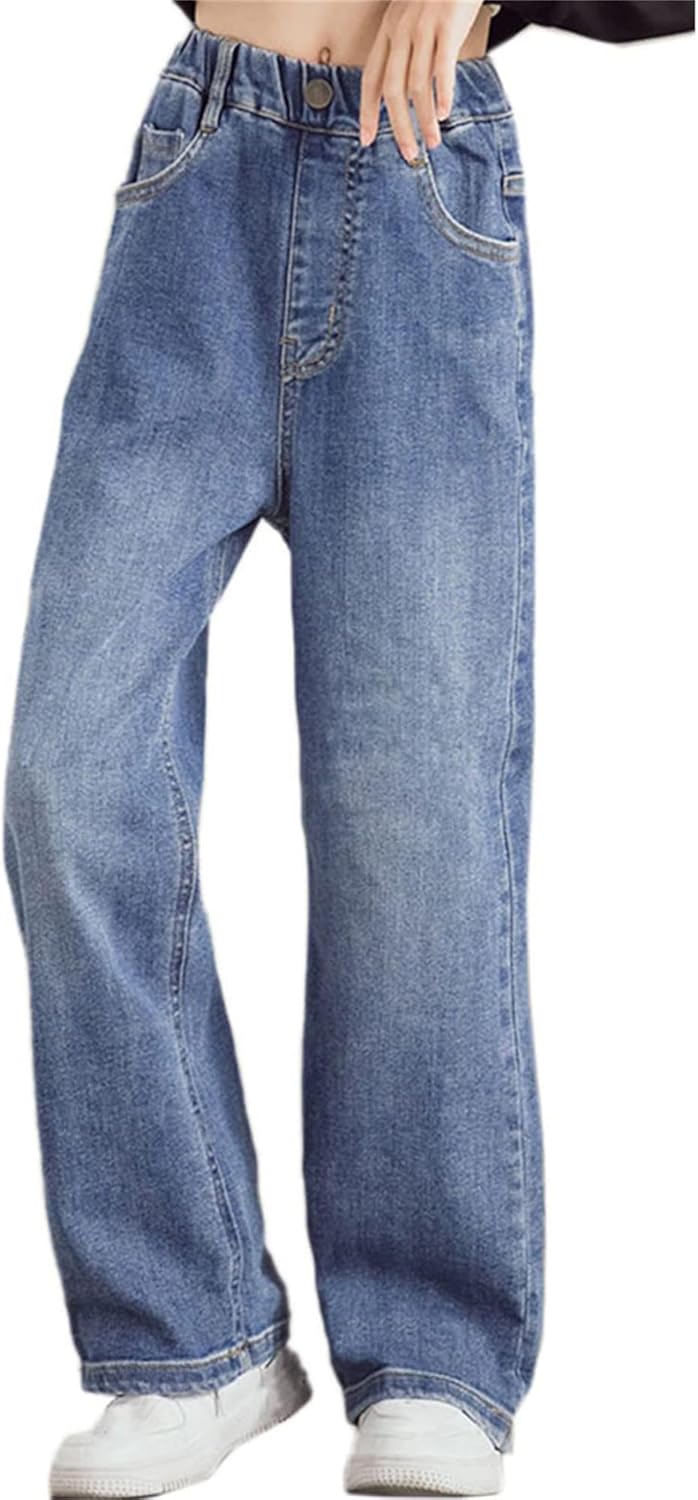 Baggy Jeans for Girls - Stylish Wide Leg Denim Pants for Kids
