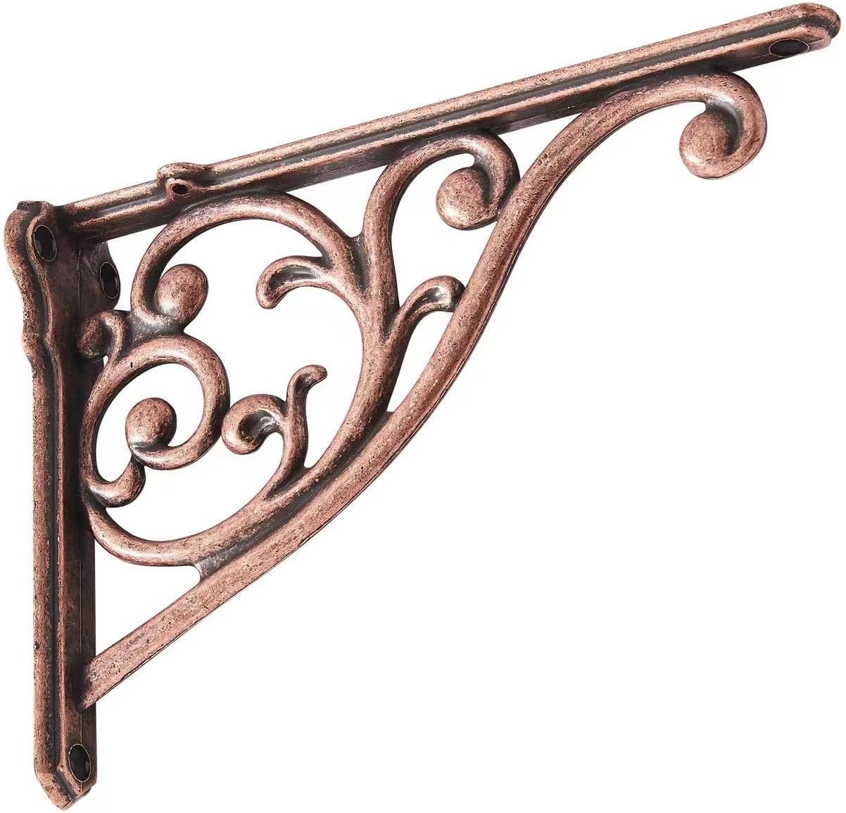Antique Copper Shelf Brackets 8 Inch Heavy Duty Decorative Rack