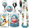 Cow Guitar Badge Holder | Retractable Reel & Lanyard