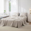 JIYUAN 100% Washed Cotton Sheet Set for Cozy Twin Bedding