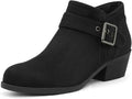 mysoft Women's Ankle Boots Low Chunky Stacked Heel (Style 78FD)