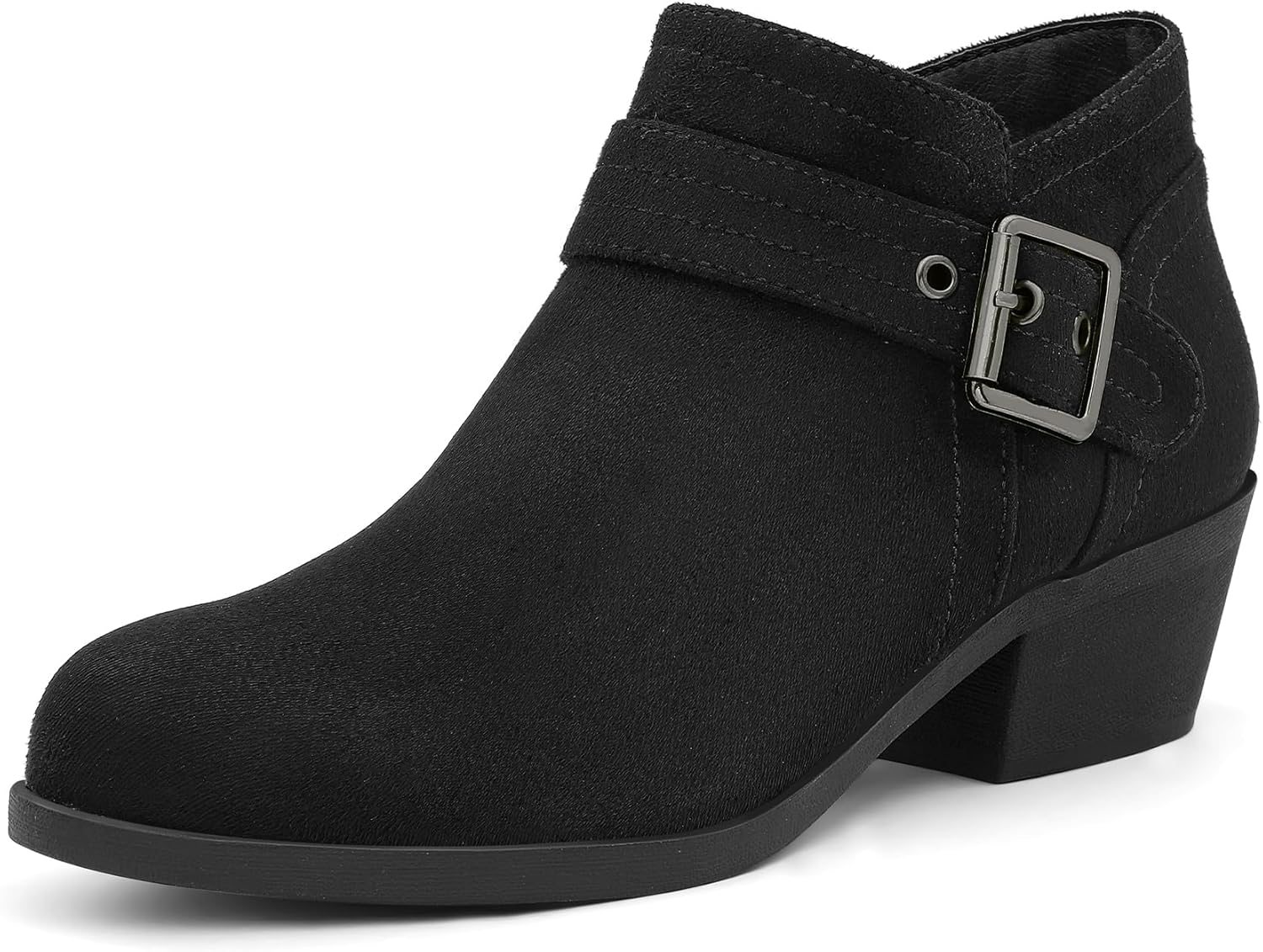 Stylish Women's Ankle Boots with Chunky Heel and Zipper