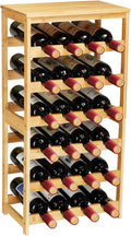 Wine Rack 24-Bottle Freestanding Floor 6-Tier with Table Top