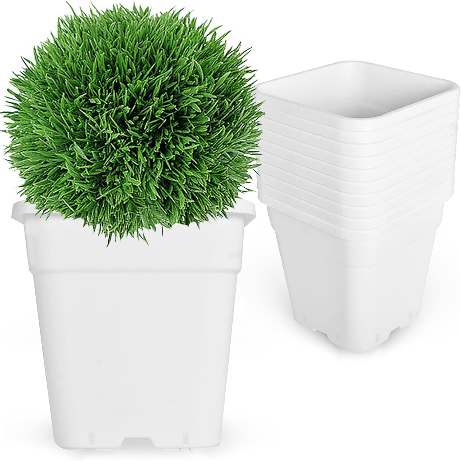 10-Pack 5 Gallon Square Planter Pots for Gardening and Succulents