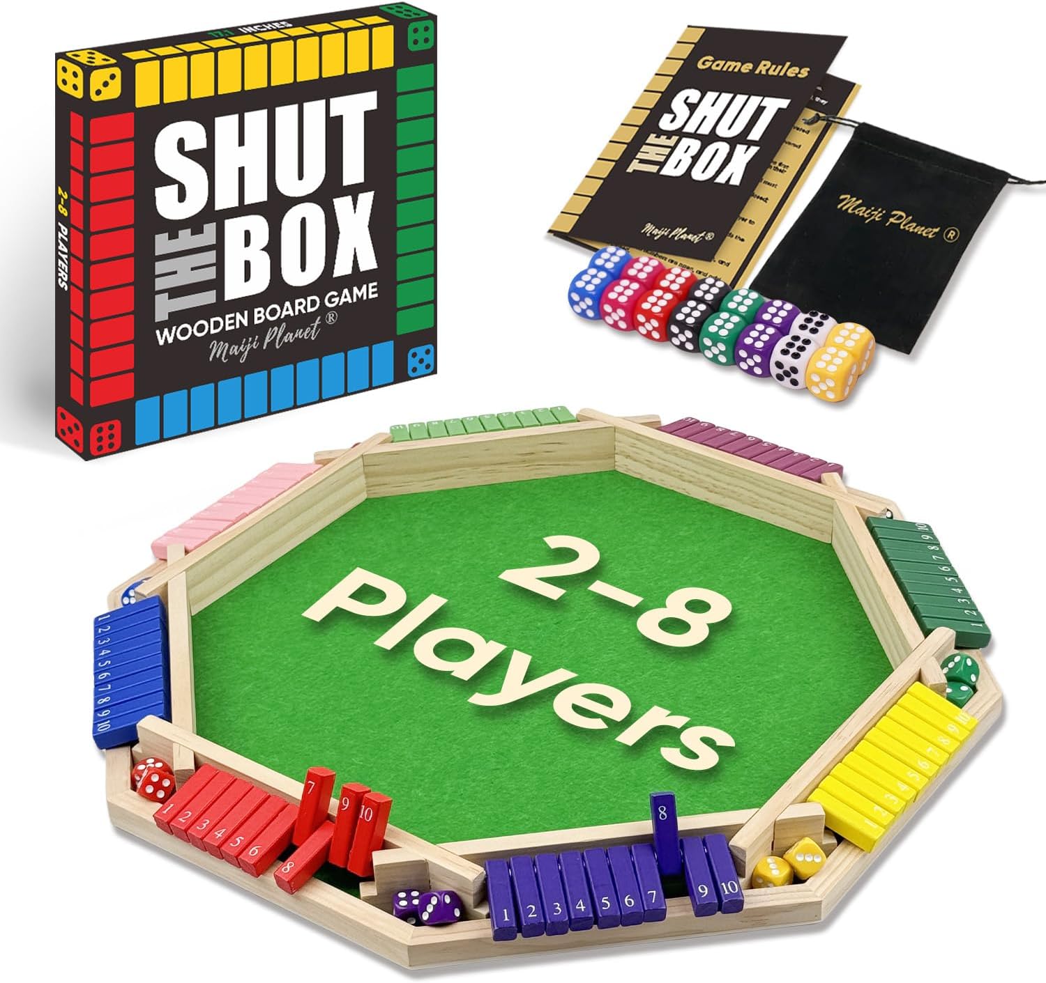 Deluxe Shut The Box Game for Family Fun and Learning