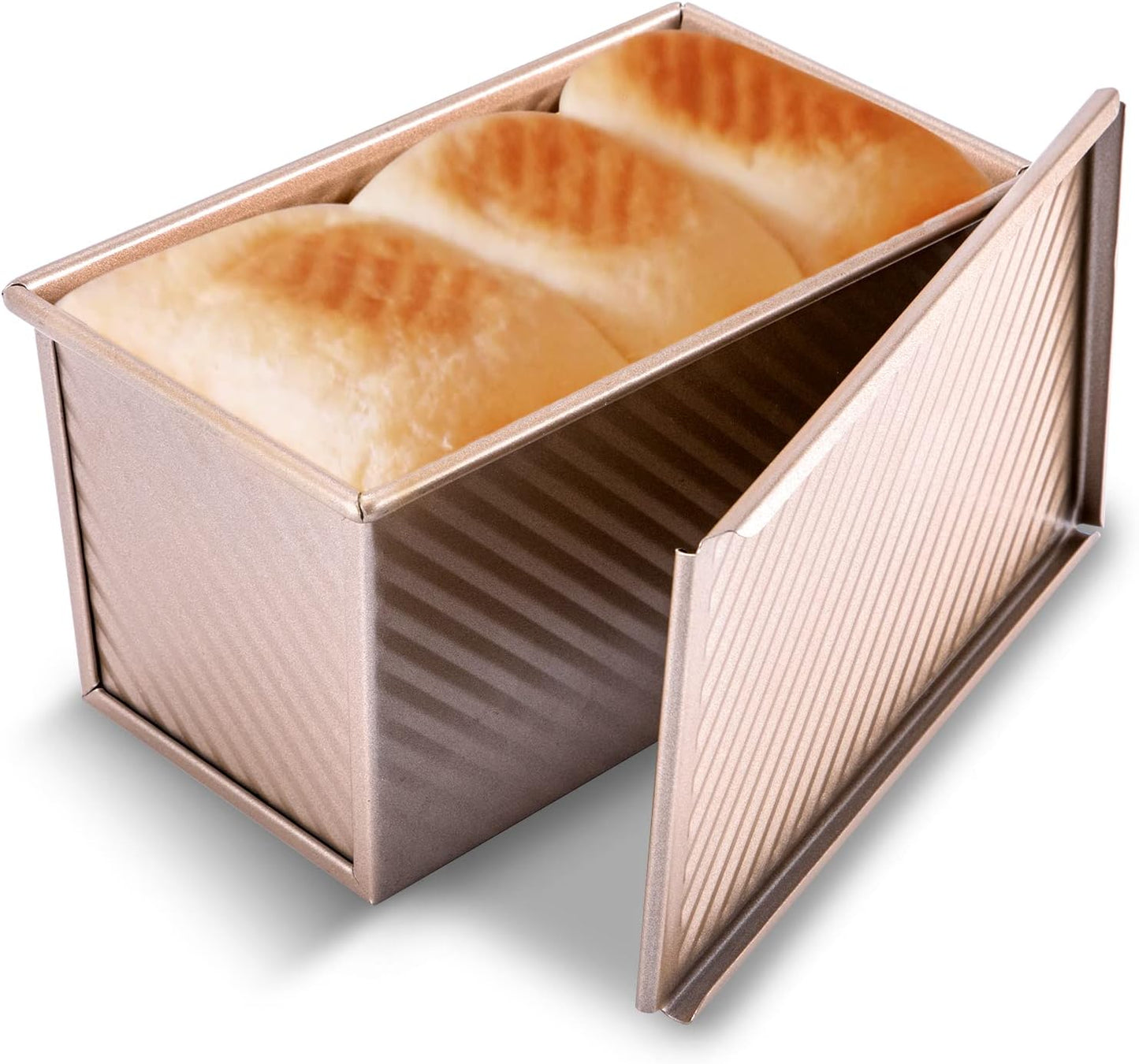 Non-Stick 1lb Bread Loaf Pan w/ Lid, Gold