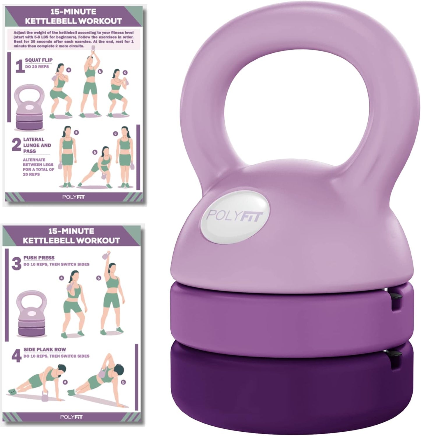 Polyfit Adjustable Kettlebell Set for Home Gym Workouts