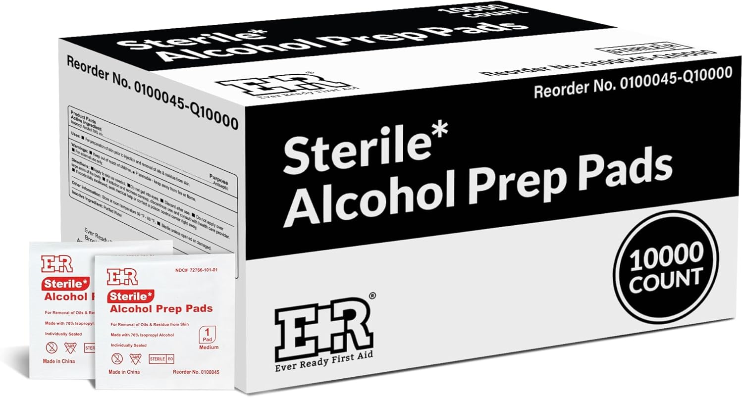 Ever Ready First Aid Alcohol Prep Pads for Effective Cleaning