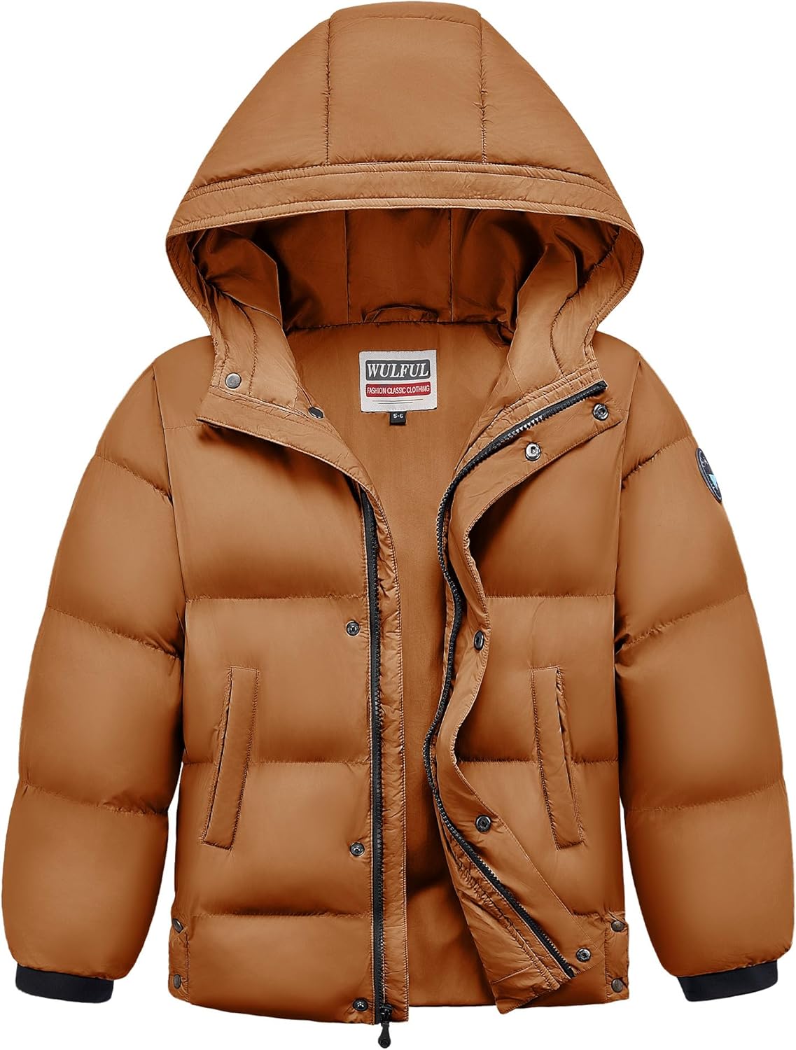 WULFUL Kids Boy's Winter Coat Hooded Puffer Warm Jacket