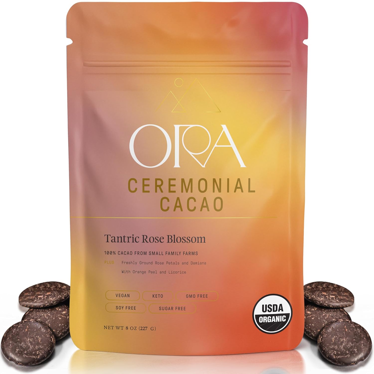 ORA Ceremonial Cacao with Rose Petals - Ethical & Organic