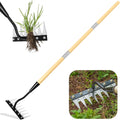 Iron Weeding Rake with Handle 2.0 - Heavy Duty 8-Tooth Puller