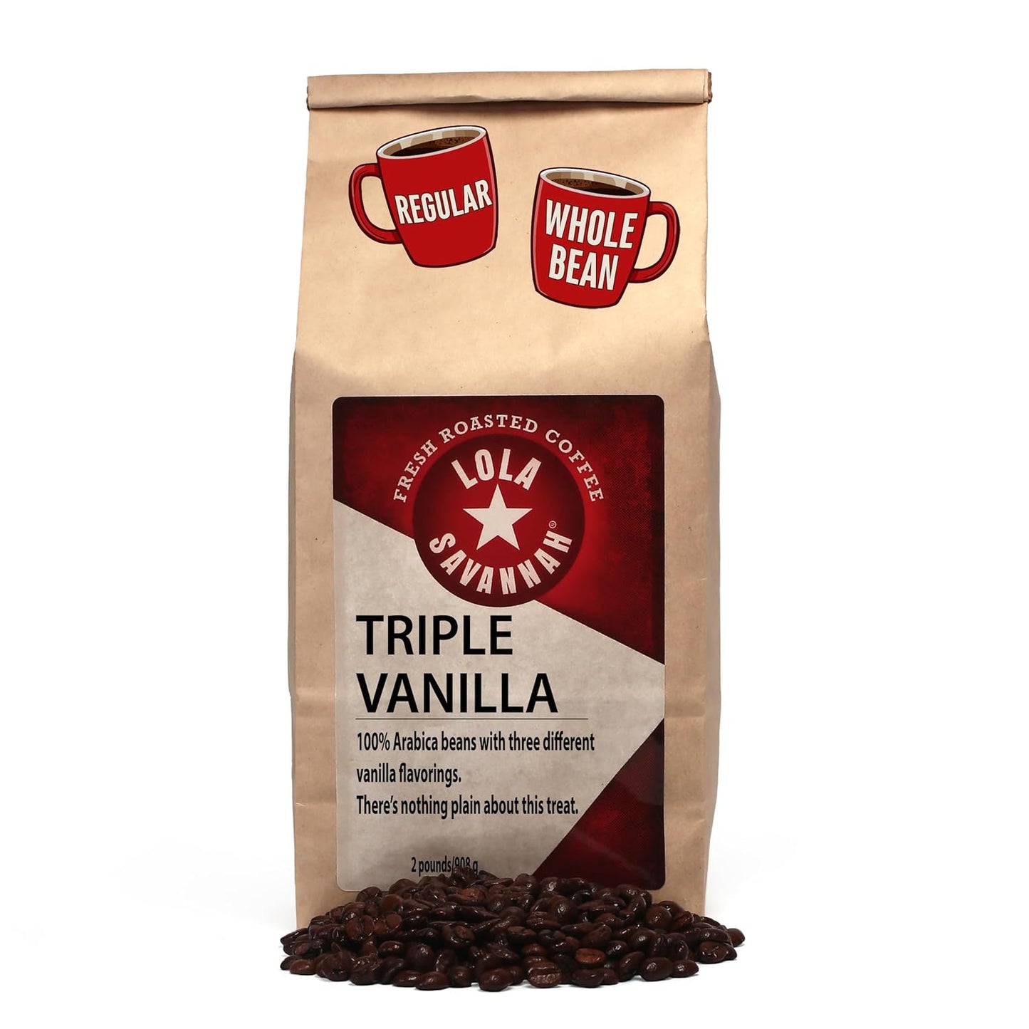 Lola Savannah Triple Vanilla Whole Bean Coffee for Pure Indulgence