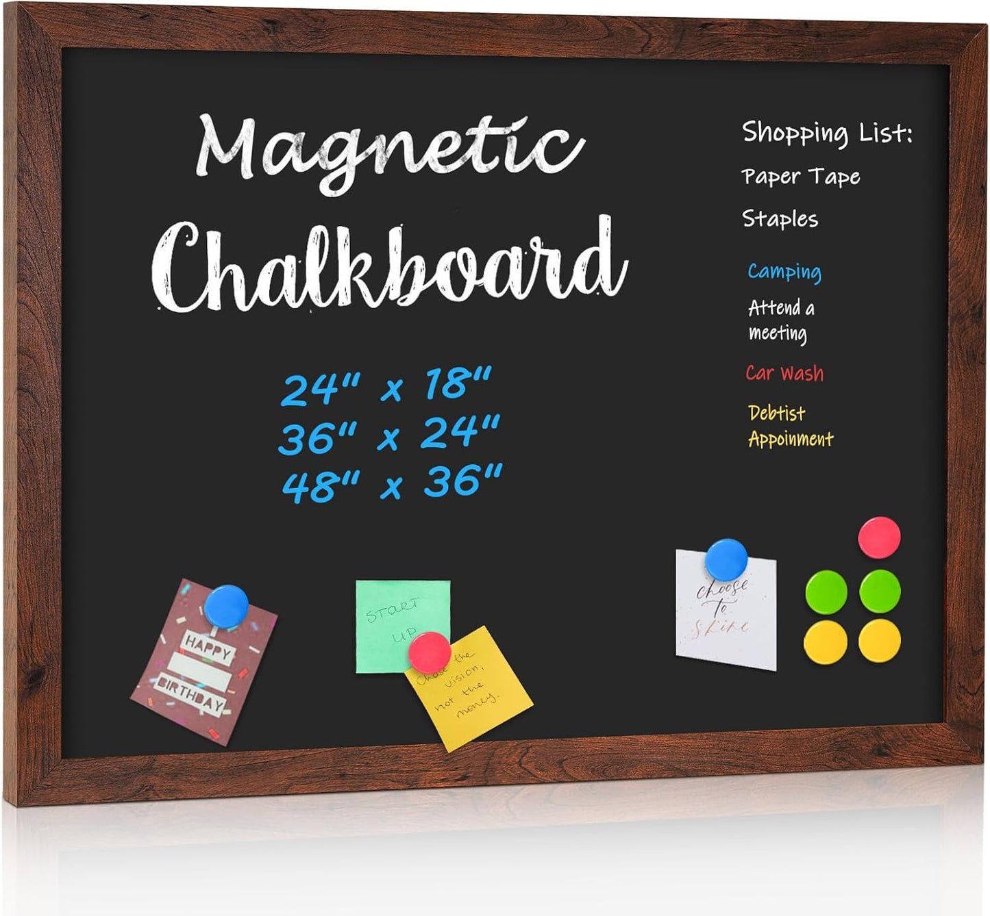Magnetic Large Chalkboard for Wall - Rustic Blackboard Decor