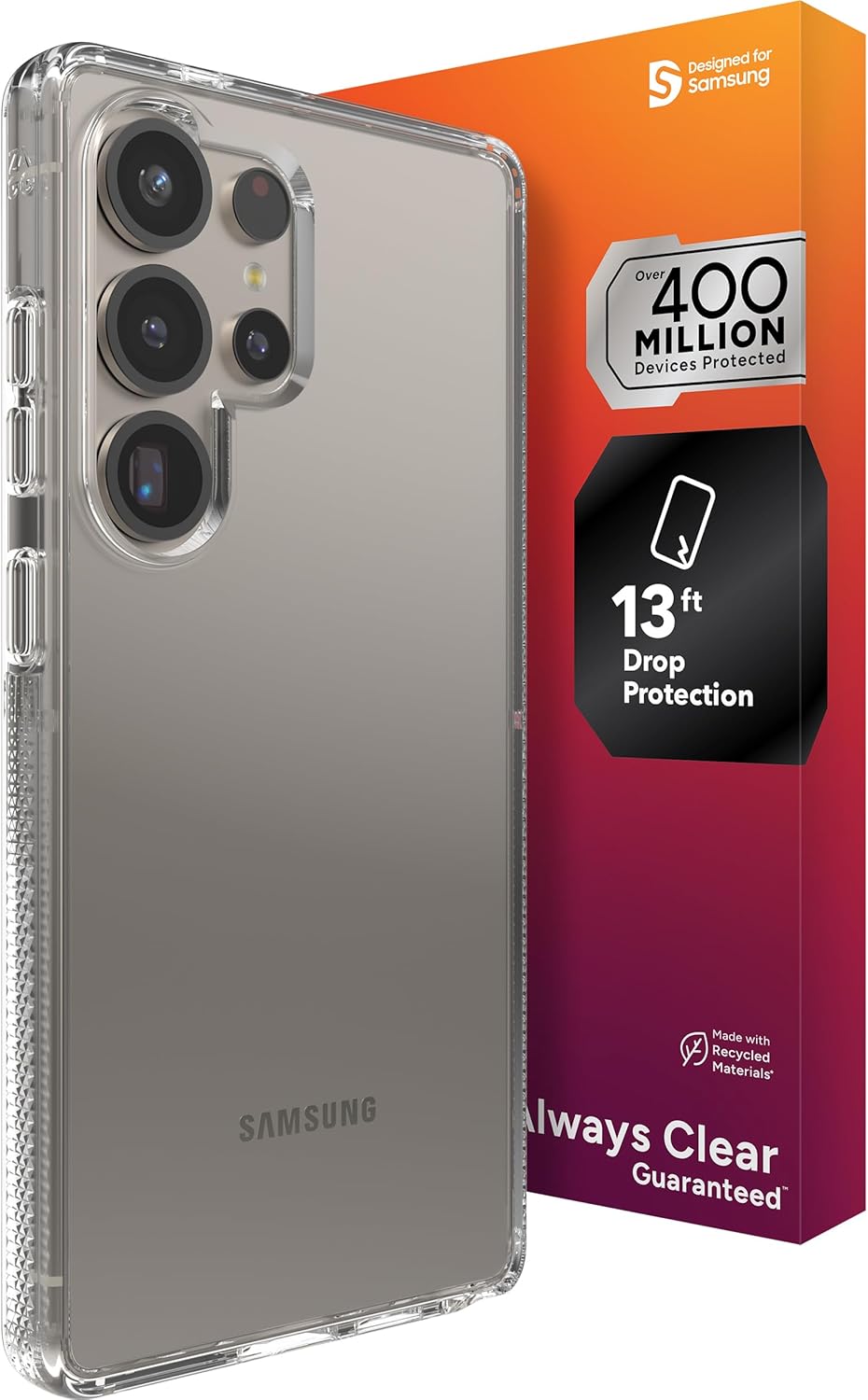 Crystal Clear Case for Samsung Galaxy S25 Ultra - 13ft Drop Protection