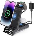 4 in 1 Wireless Charging Station Alarm Clock - Nightstand Charger