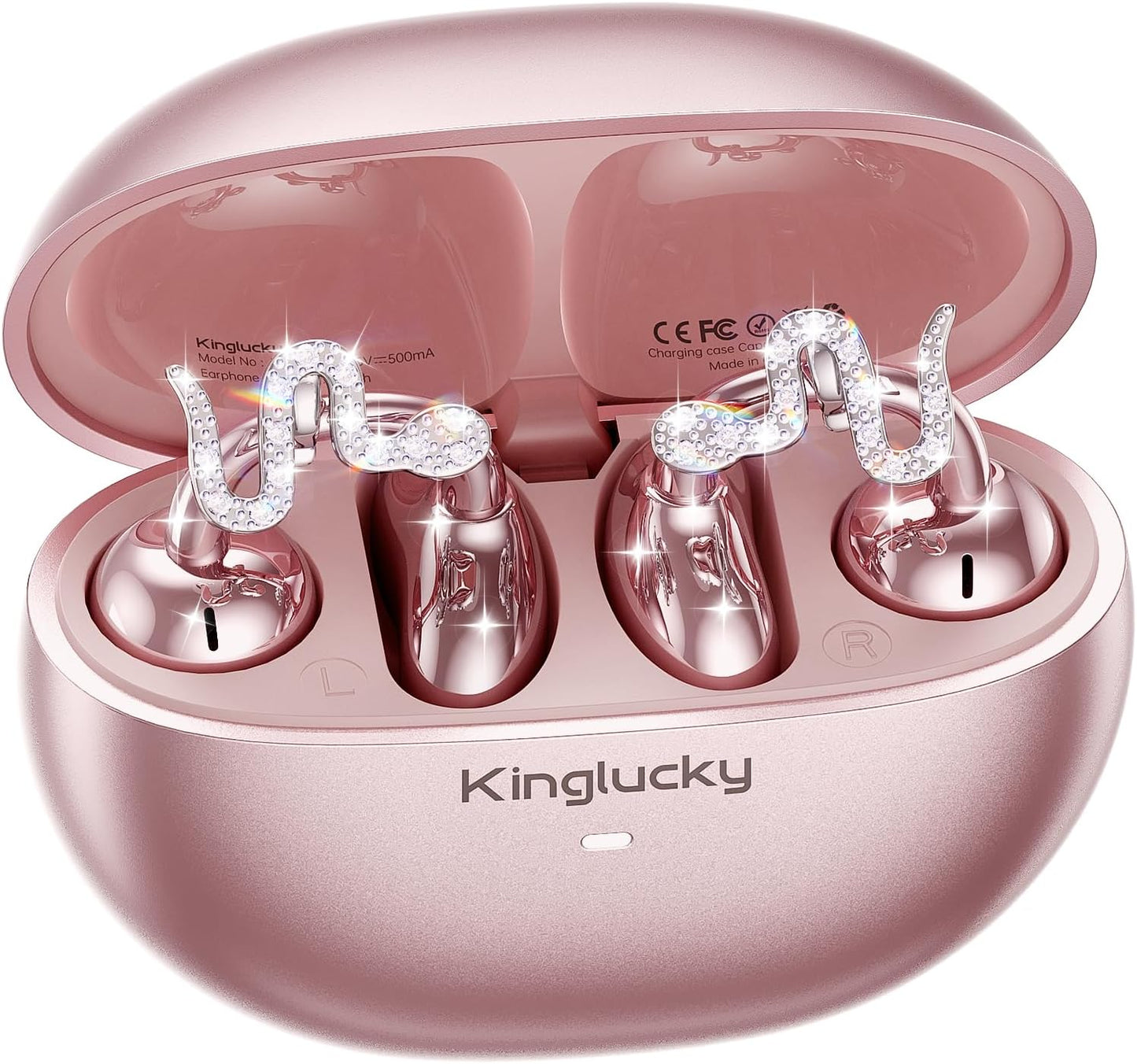 Kinglucky Clip-On Earbuds with Serpentine Earrings for Women