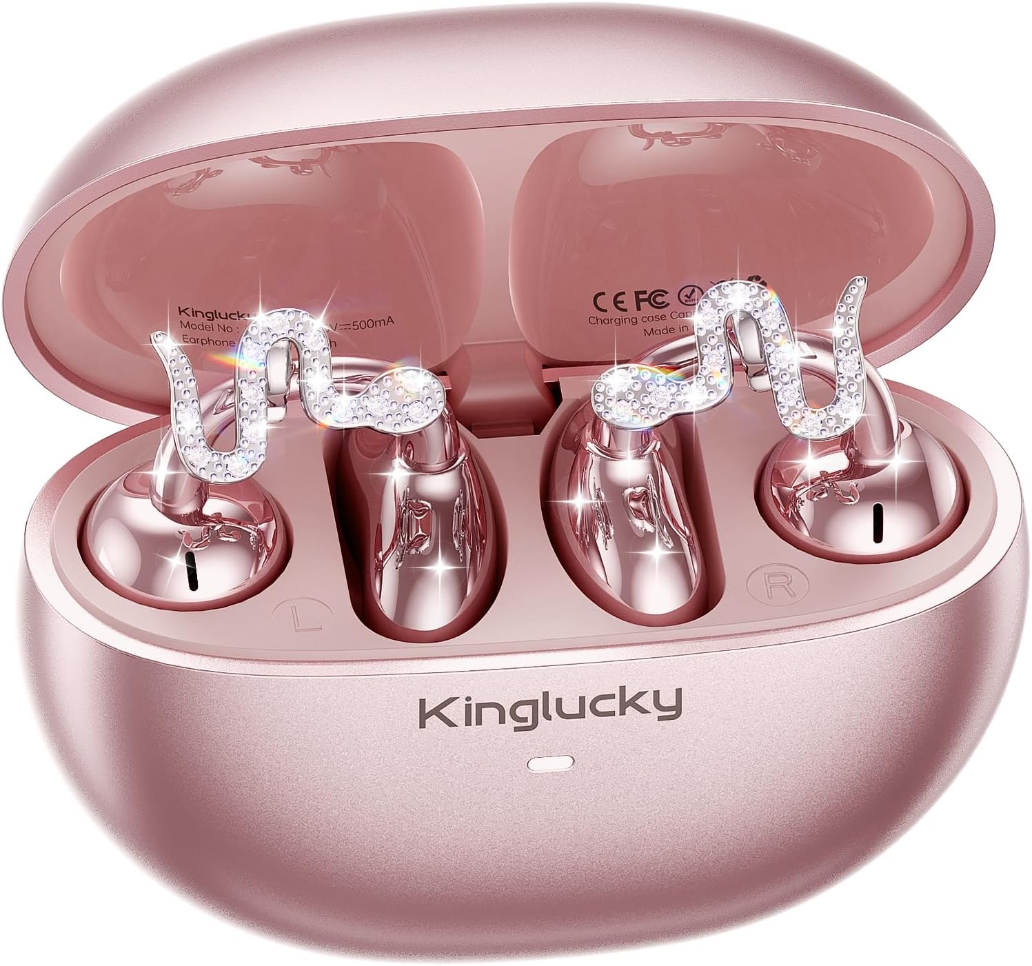 Kinglucky Clip-On Earbuds with Serpentine Earrings for Women
