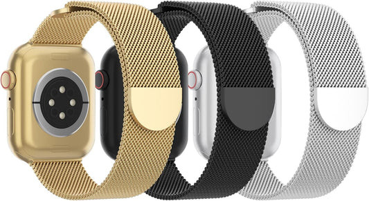 3 Pack Stainless Steel Magnetic Bands for Apple Watch
