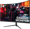 CRUA 24 Curved Gaming Monitor - AMD Freesync, Frameless FHD