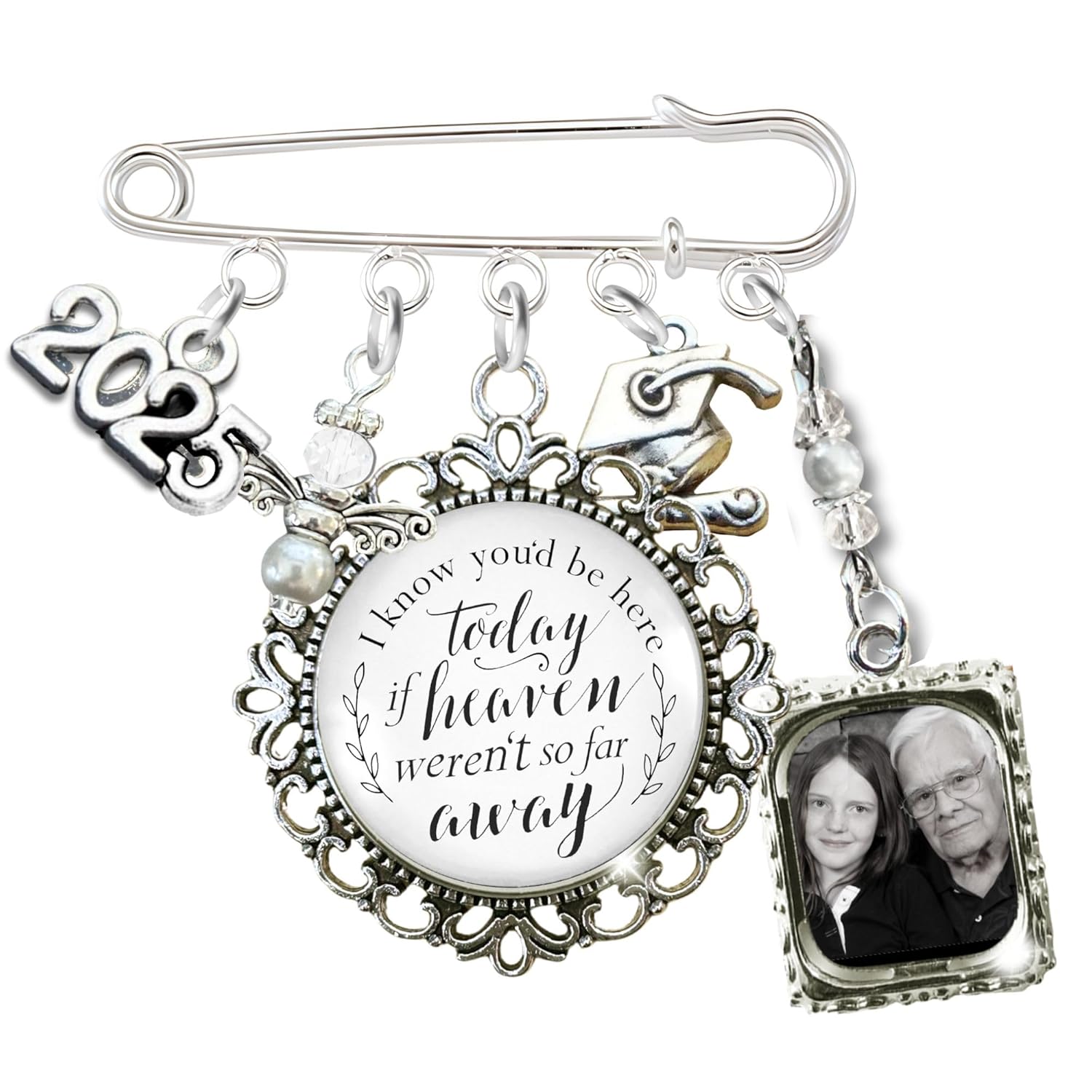 Graduation Charm Memorial Photo Frame Pin for Cherished Memories