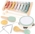 Fun Musical Instruments for Toddlers - Wooden 6-in-1 Set for Play