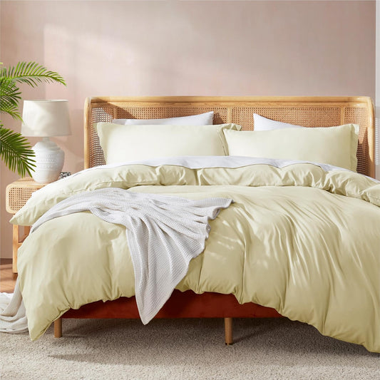 Nestl Vanilla Yellow Duvet Cover Queen Size for Ultimate Comfort