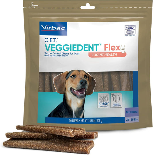 Virbac C.E.T. VEGGIEDENT Flex Chews for Dogs - Tartar Control