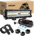 Nilight 12 in 300W LED Light Bar Triple Row Combo - Bright Off-Road