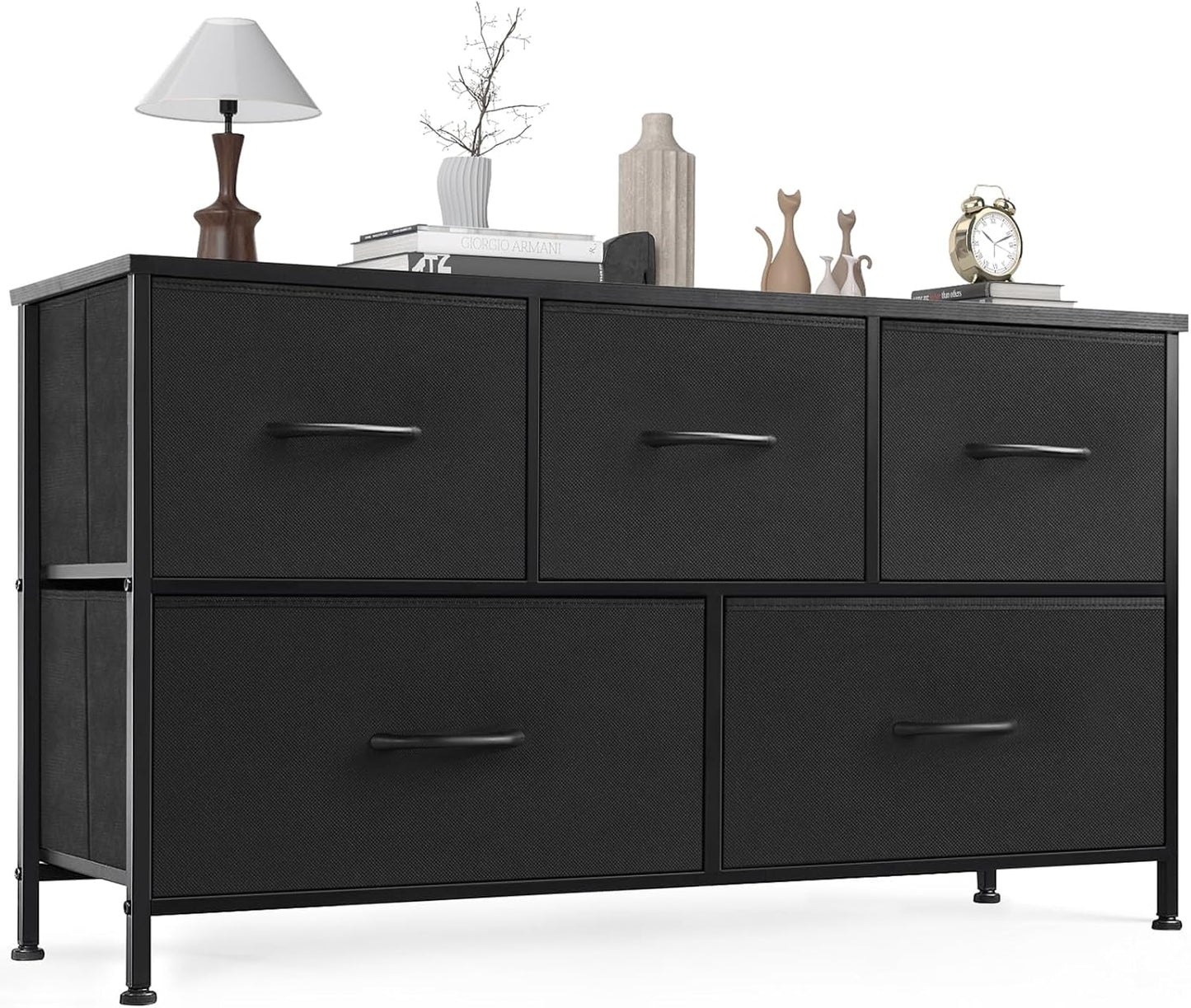 OLIXIS Dresser for Bedroom with 5 Storage Fabric Drawers