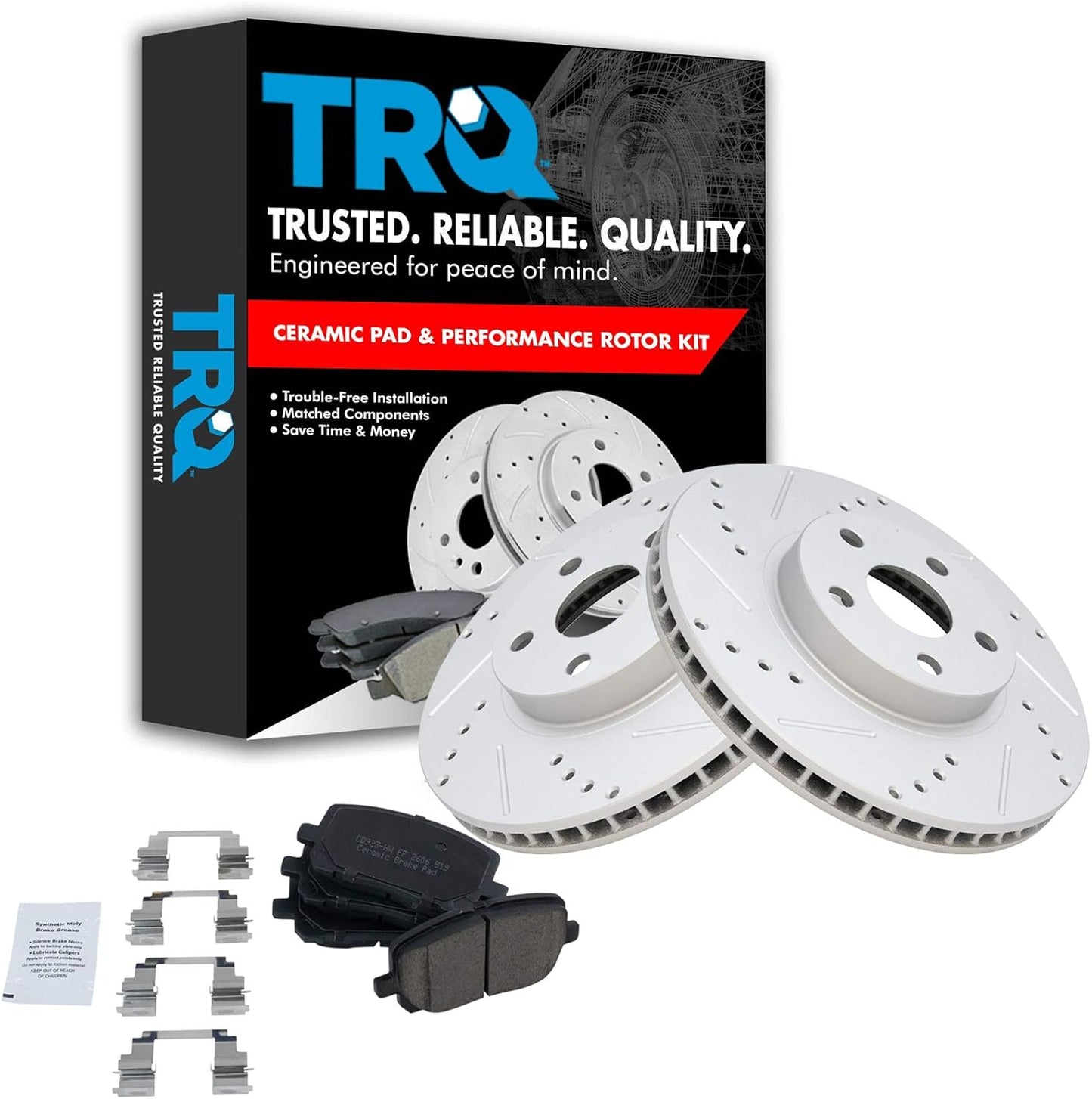 TRQ Front Performance Brake Pad & Rotor Kit for Pontiac Vibe