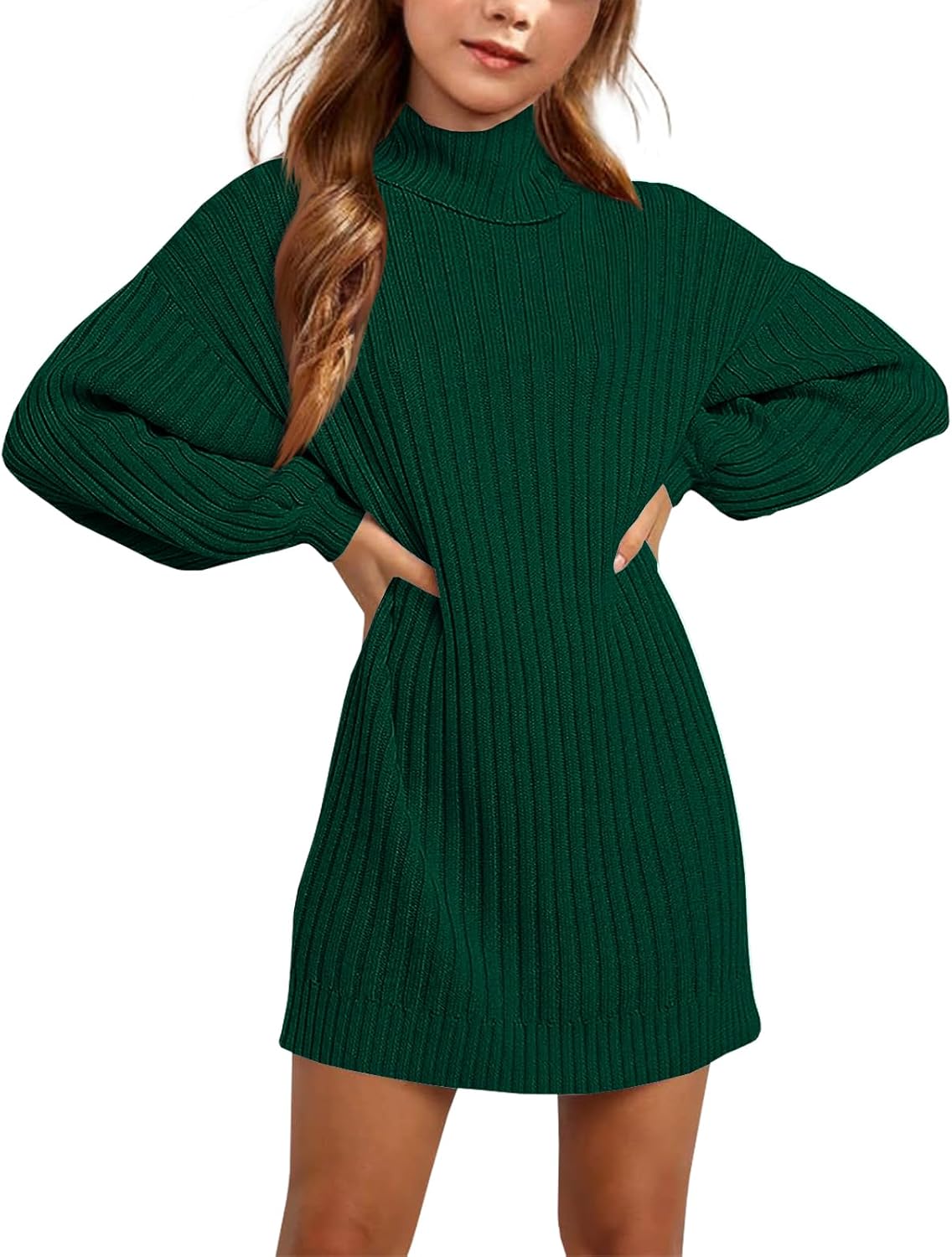 Fall Winter Girls Oversized Sweater Dress for Casual Wear