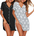Ekouaer Button Front Nightgown for Women - Soft Sleep Comfort
