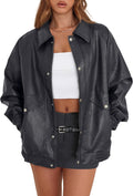 XIEERDUO Leather Jacket Women Oversized Motorcycle Coat - Chic Fall