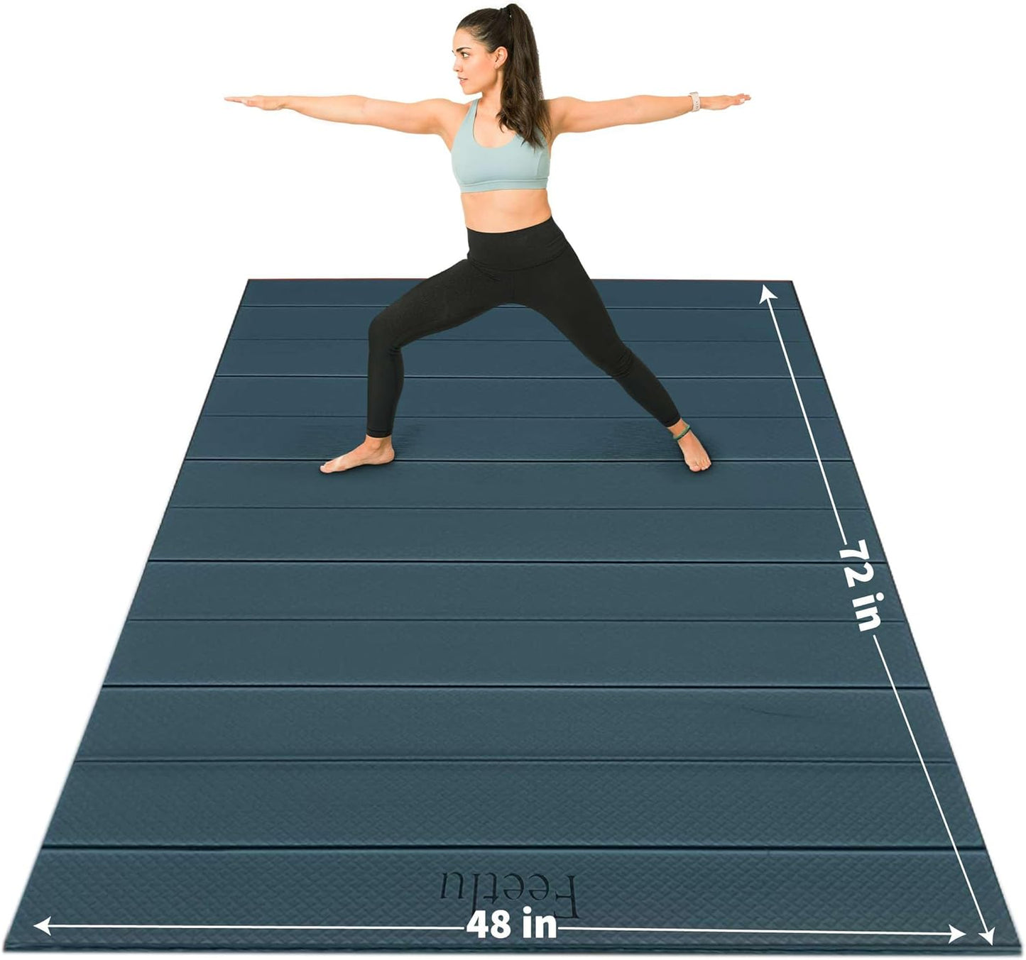 Foldable Wide & Large Yoga Mat for Home, Gym, and Travel