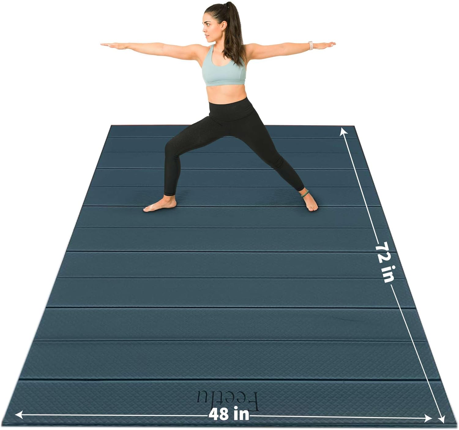 Foldable Wide & Large Yoga Mat for Home, Gym, and Travel