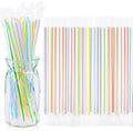 Smoothie Straws 600 Pcs 9.06 in Rainbow Individually Wrapped - Bulk