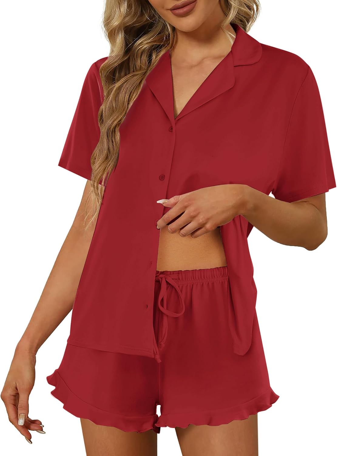 Ekouaer Pajamas Set for Women Soft Nightwear Lounge Sets