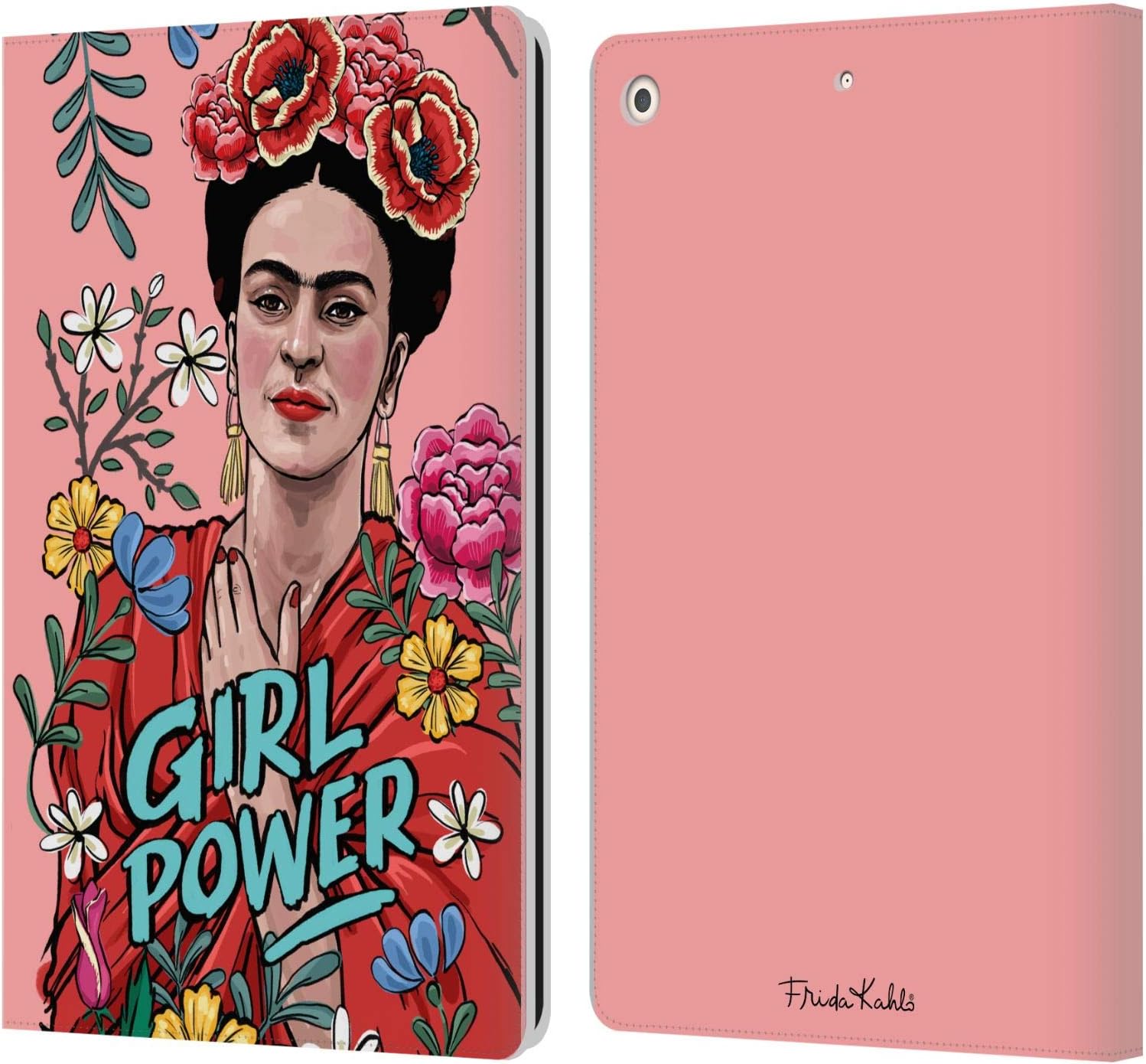 Frida Kahlo Girl Power Art Leather Wallet Case for iPad 10.2