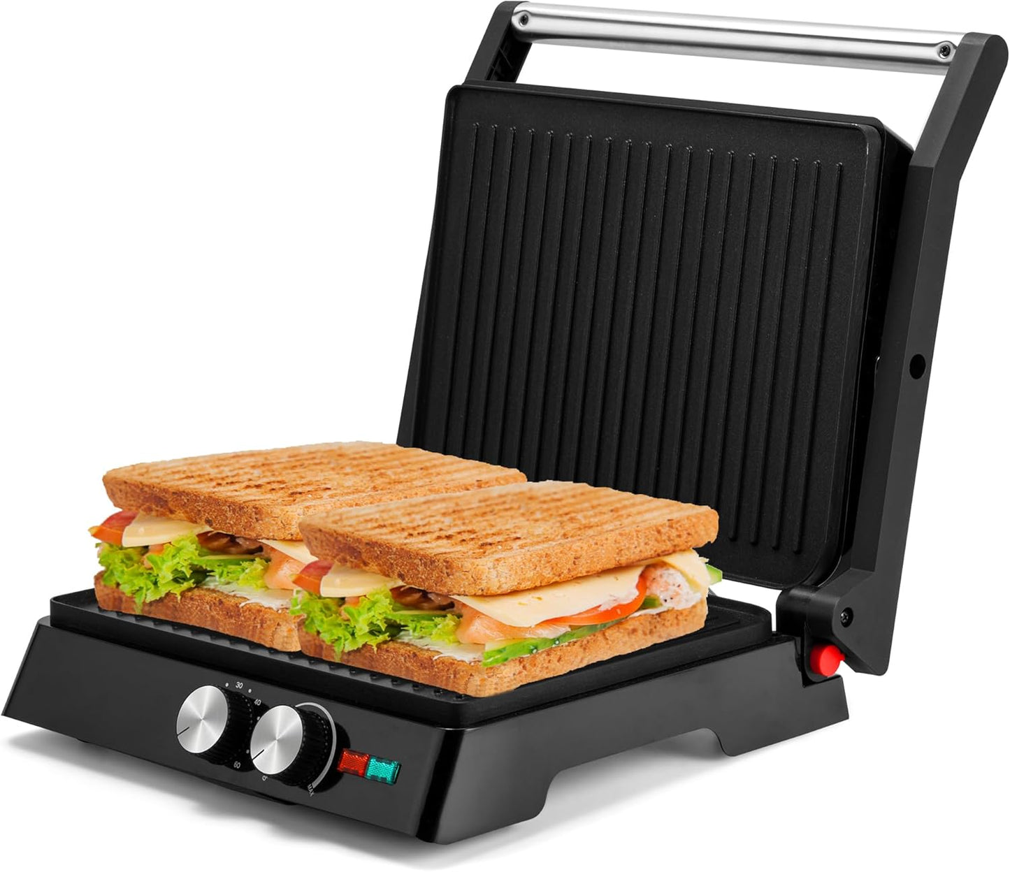 Pukomc 1400W Panini Press - Non-Stick & Versatile