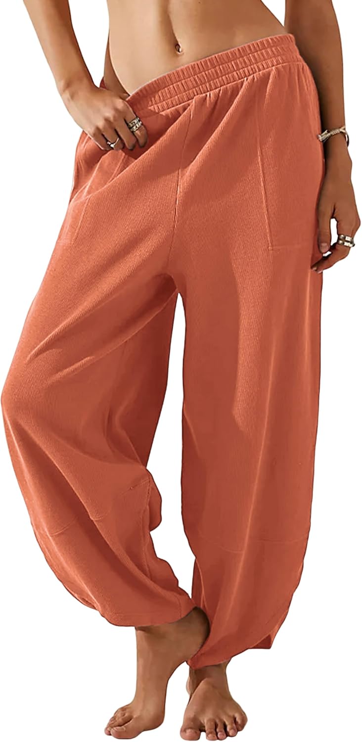 Himosyber Women Cotton Wide Leg Pants for Casual Comfort