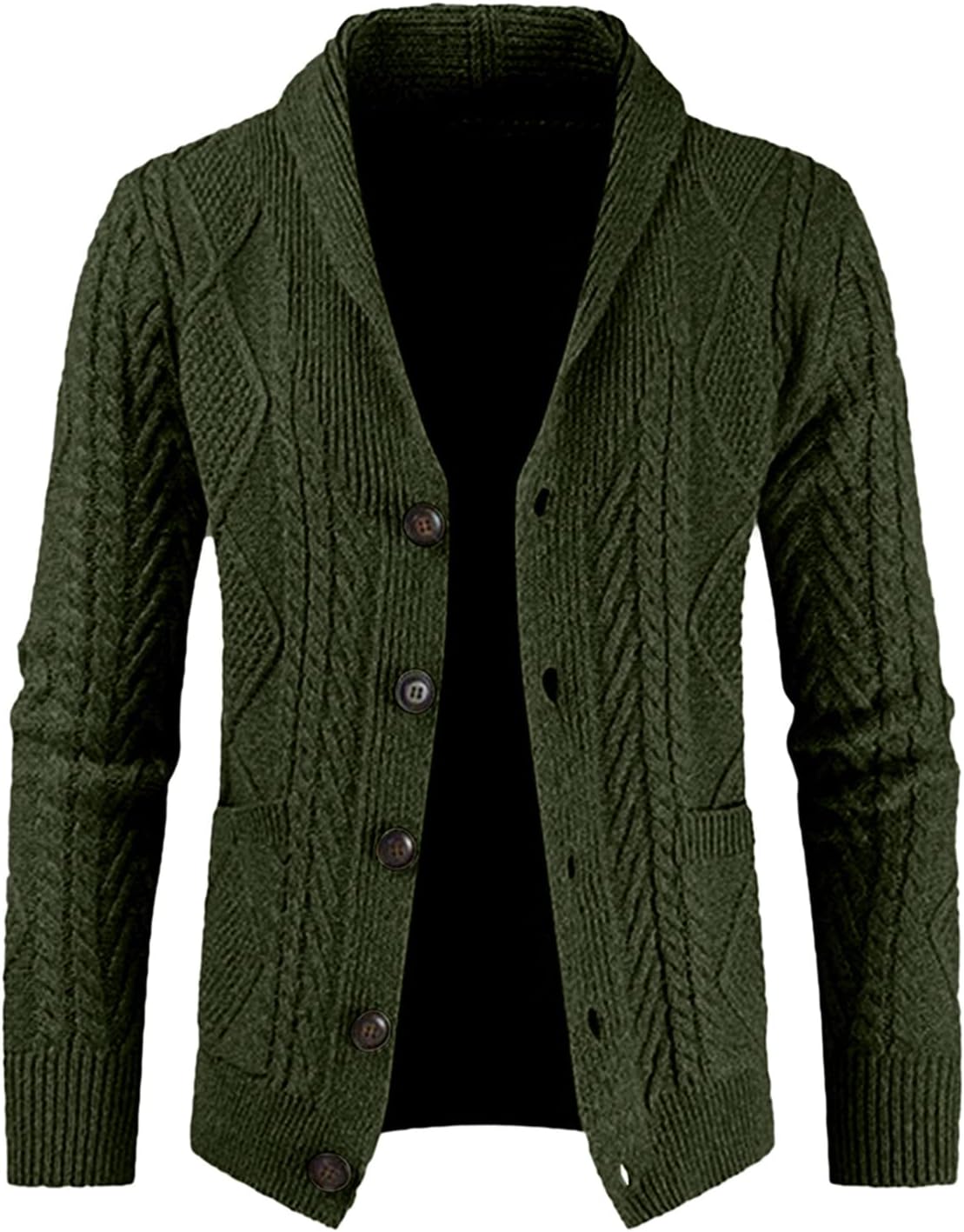 JMIERR Men's Casual Wool Blend Long Sleeve Cardigan Sweater
